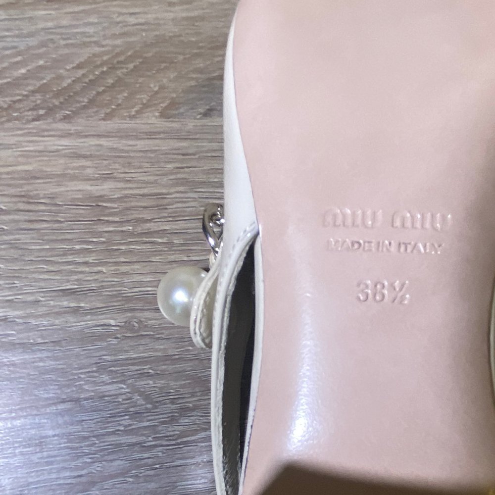 New Authentic Miu Miu Two-Toned Slingback Mary Jane Pumps 38.5/8.5 BALLERINAS DO - Picture 5 of 10